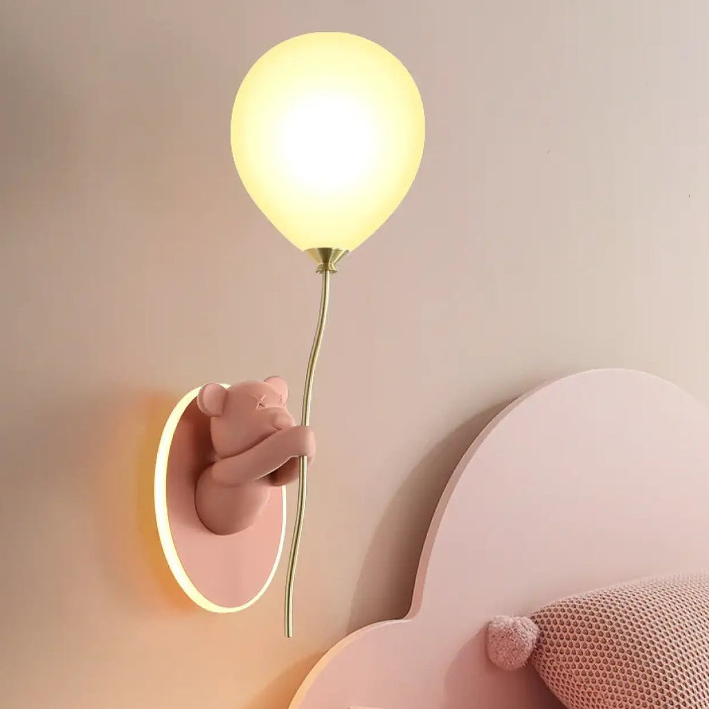 Applique murale ourson avec boule lumineuse, cinq coloris