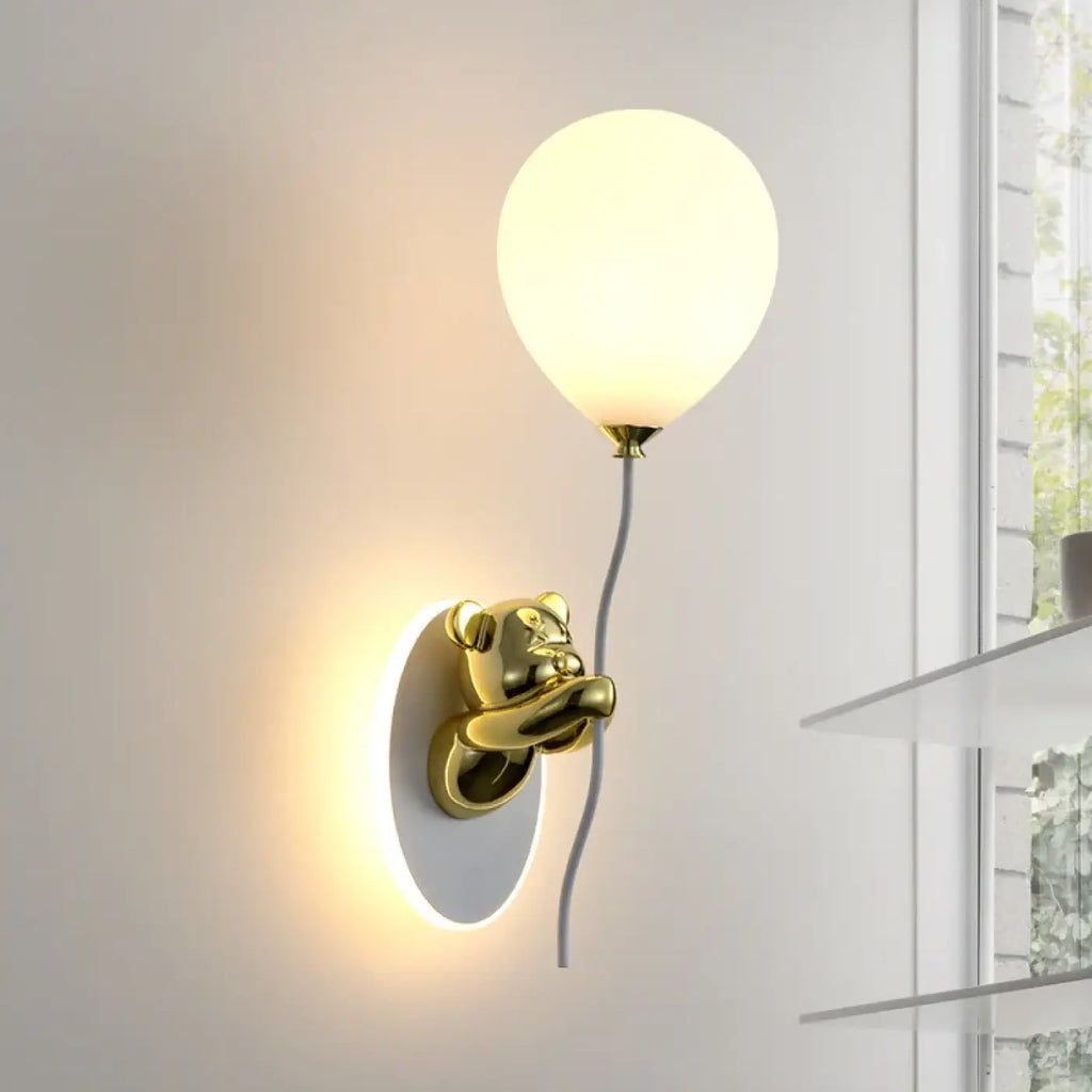 Applique murale ourson avec boule lumineuse, cinq coloris