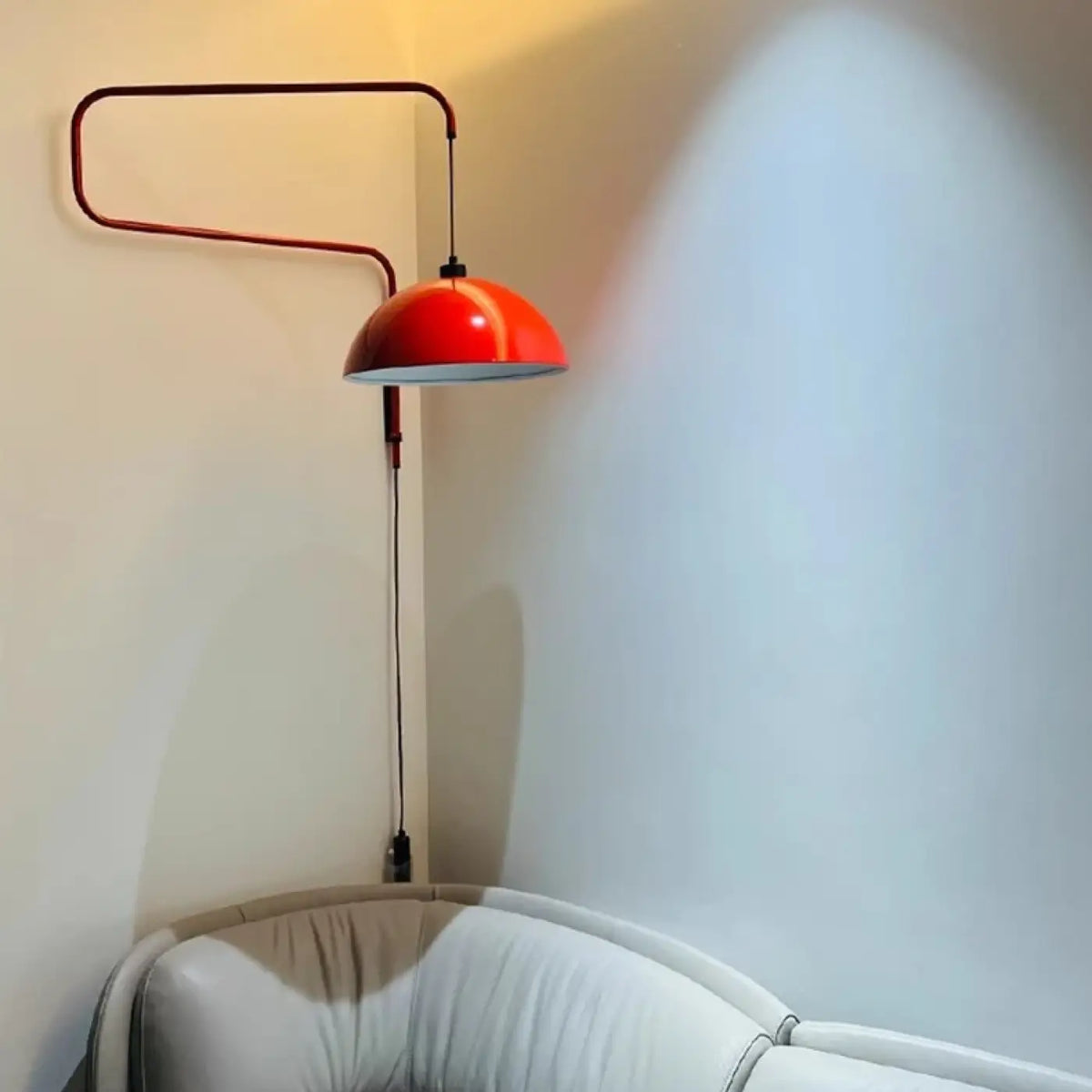 Applique murale rouge à bras articulé, blanc chaud ou froid