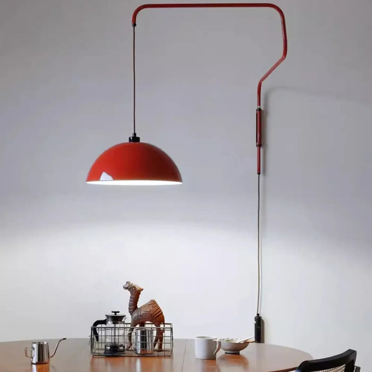 Applique murale rouge à bras articulé, blanc chaud ou froid