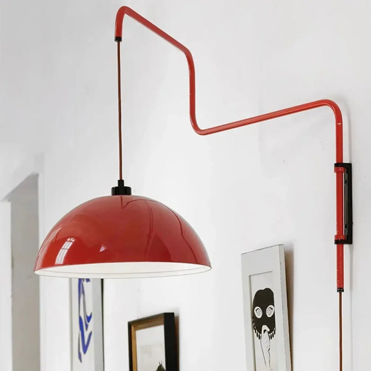 Applique murale rouge à bras articulé, blanc chaud ou froid