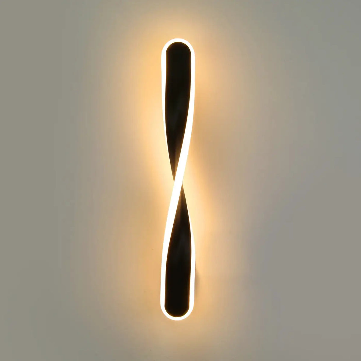 Applique murale torsadée LED intégrée, verre et métal doré