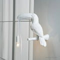 Applique murale toucan perché, ampoule à fil apparent, blanc