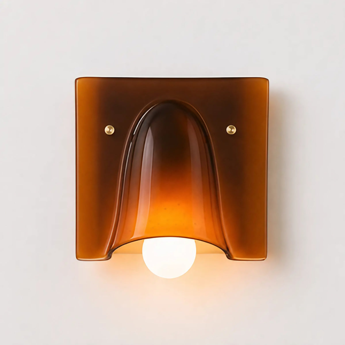 Applique murale en verre sculpté, lumière vers le haut et le bas, marron