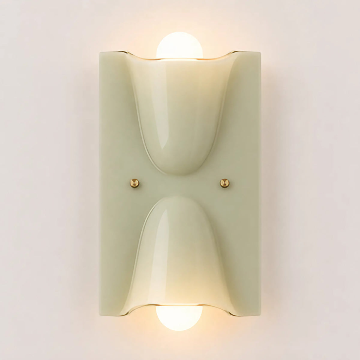 Applique murale en verre sculpté, lumière vers le haut et le bas, vert