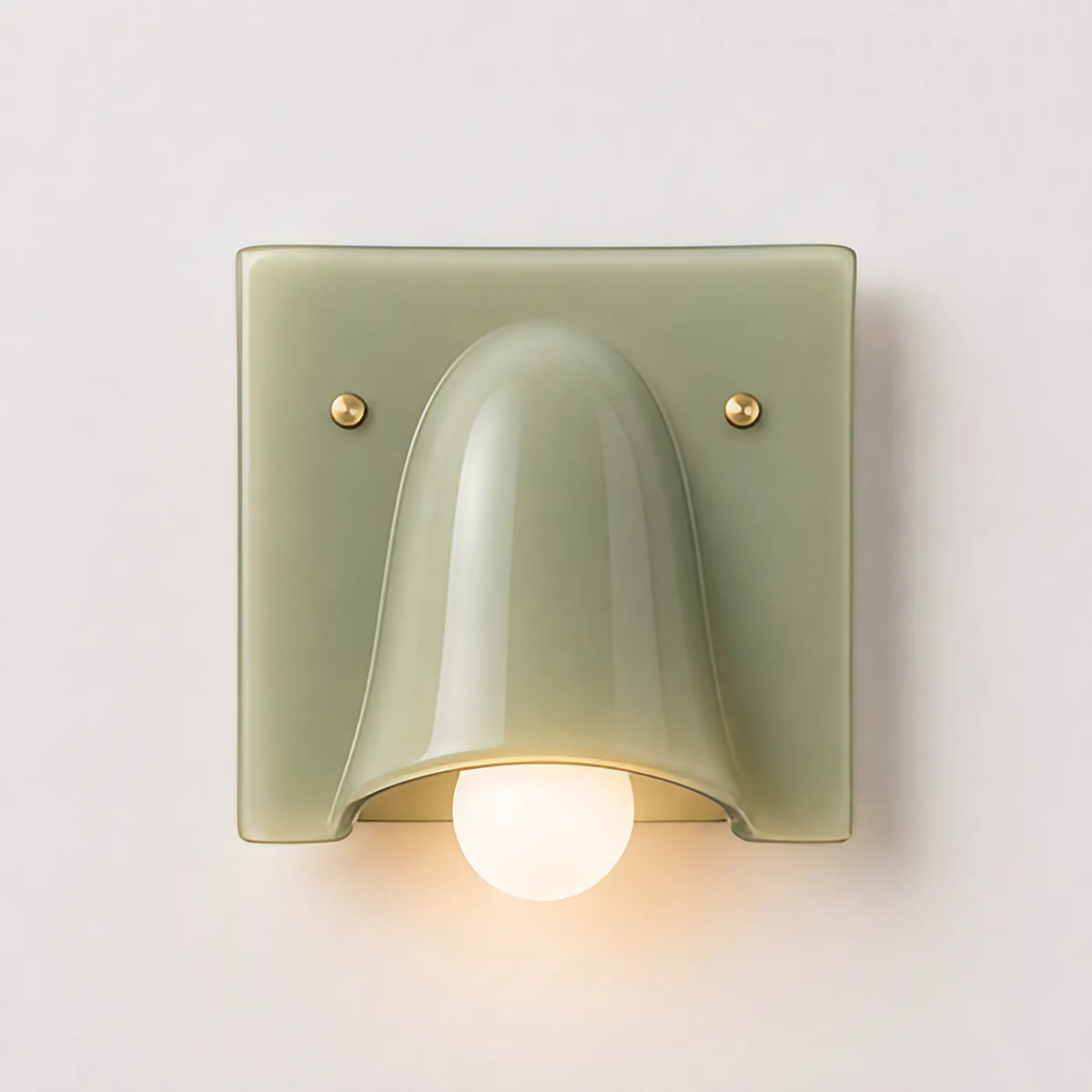 Applique murale en verre sculpté, lumière vers le haut et le bas, vert