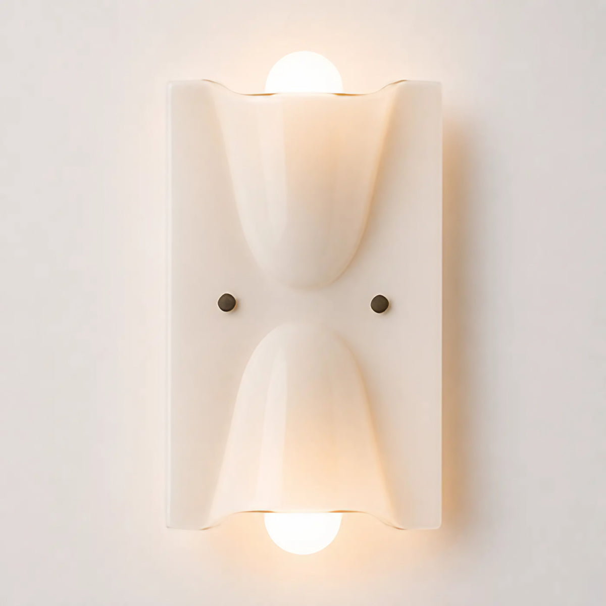 Applique murale en verre sculpté, lumière vers le haut et le bas, blanc