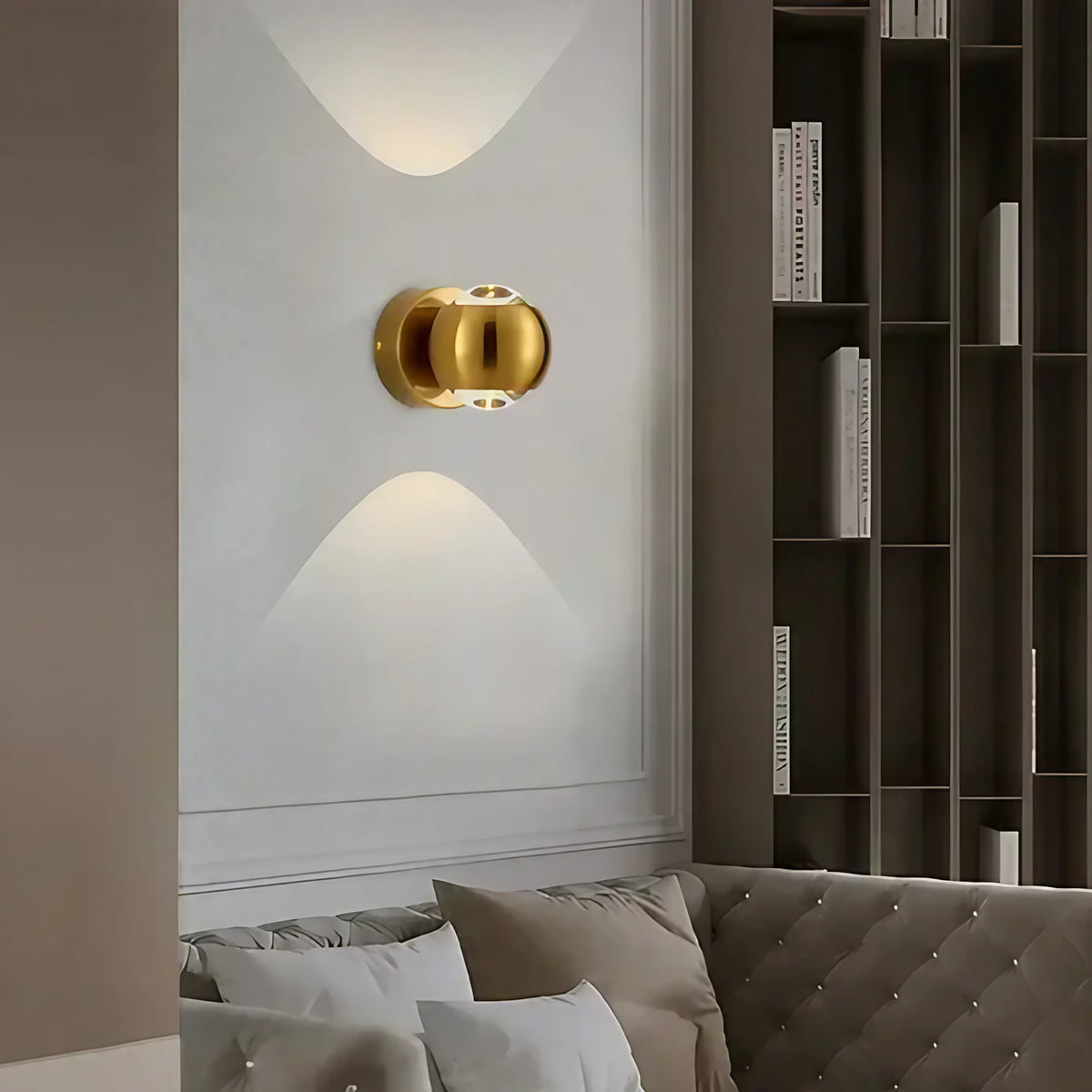 Applique murale lumière haut et bas, cinq coloris, doré