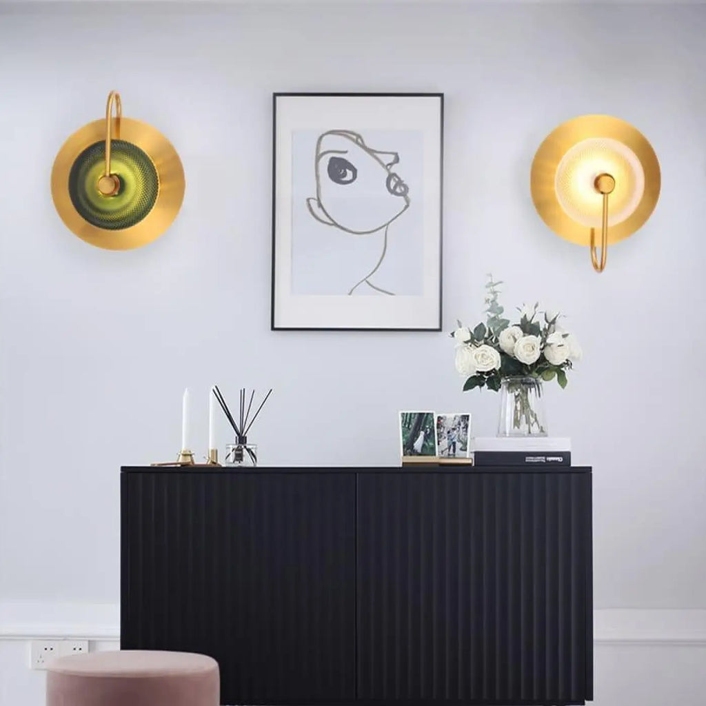 Applique murale dorée pour chambre, coloris doré ou vert