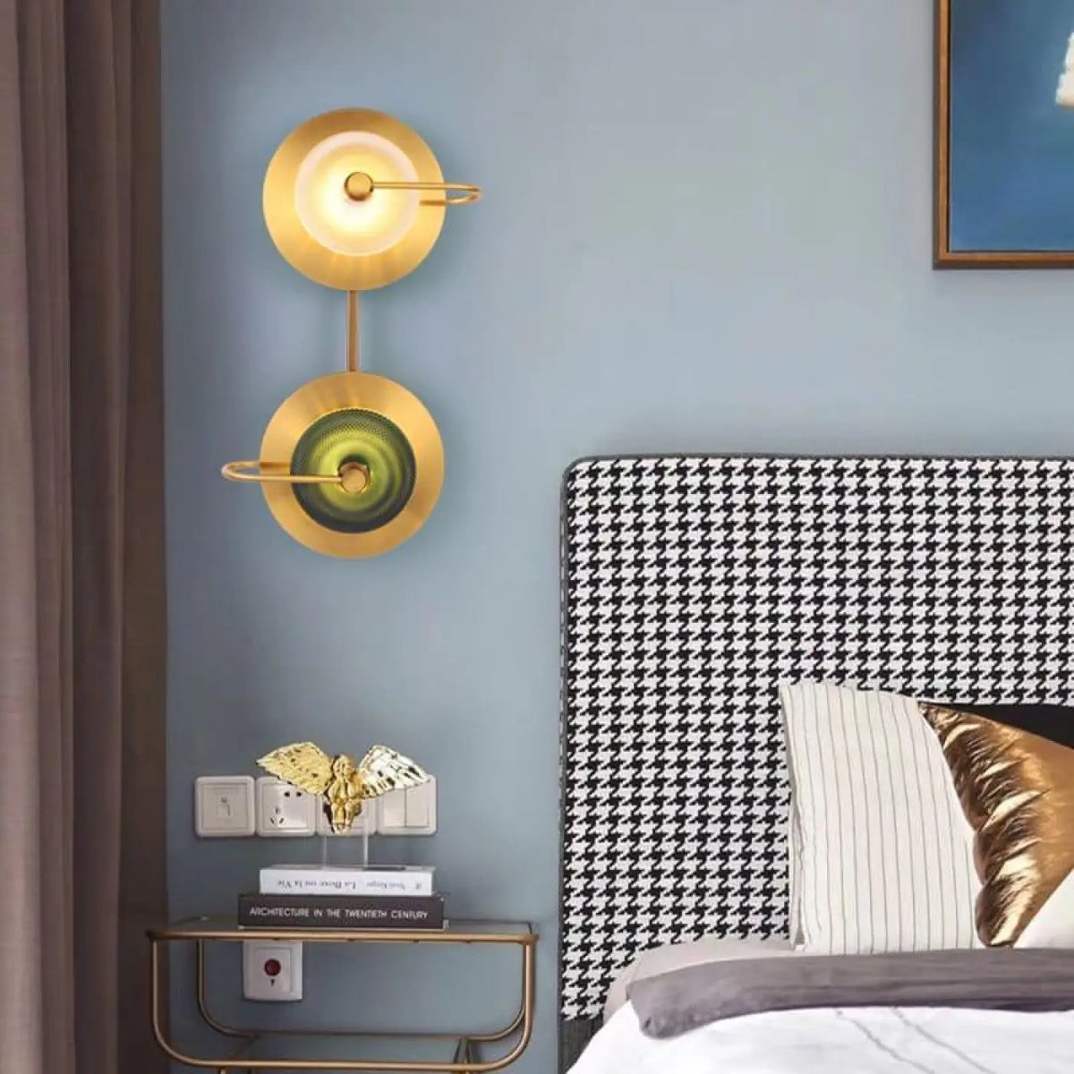 Applique murale dorée pour chambre, coloris doré ou vert