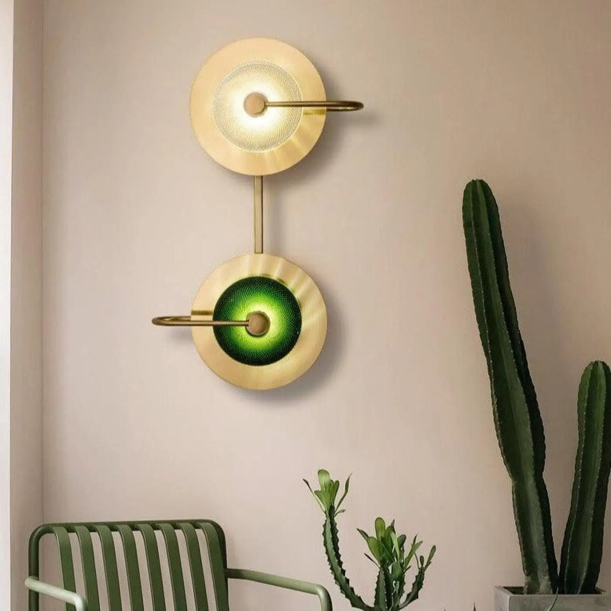 Applique murale dorée pour chambre, coloris doré ou vert
