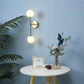 Applique murale dorée LED à globes blancs, simple ou double