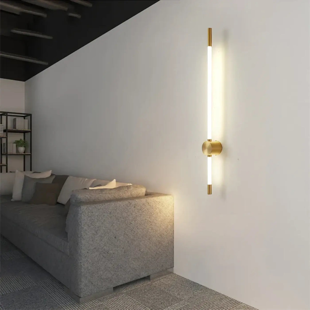 Applique murale à long tube LED, dorée ou noire, deux tailles, doré