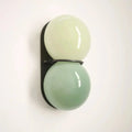 Applique murale à deux boules en verre opalin, cinq coloris, vert