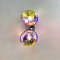 Applique murale à deux globes de verre soufflé, six coloris, multicouleur