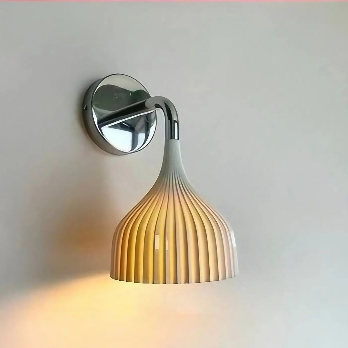 Applique murale en verre strié, style rétro, trois coloris, blanc