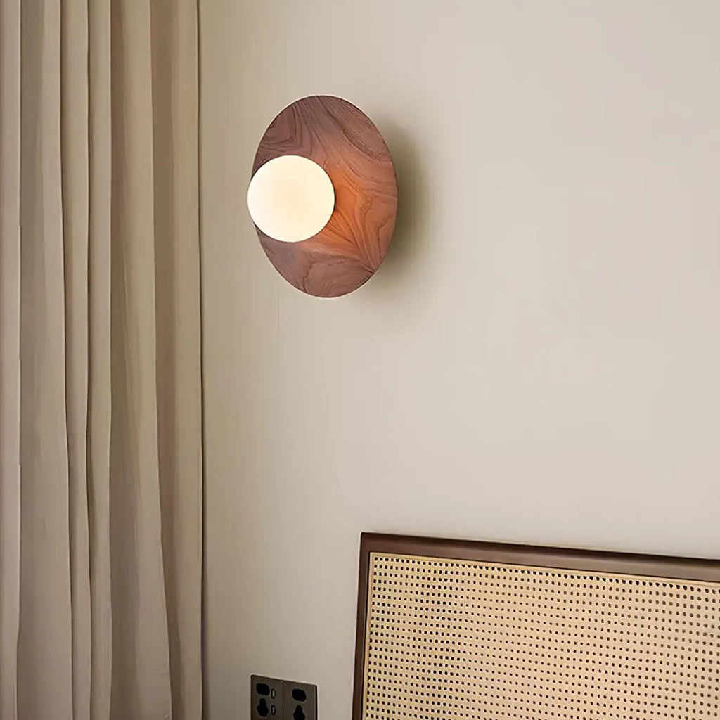 Applique murale aspect bois, marron ou beige, deux tailles, marron