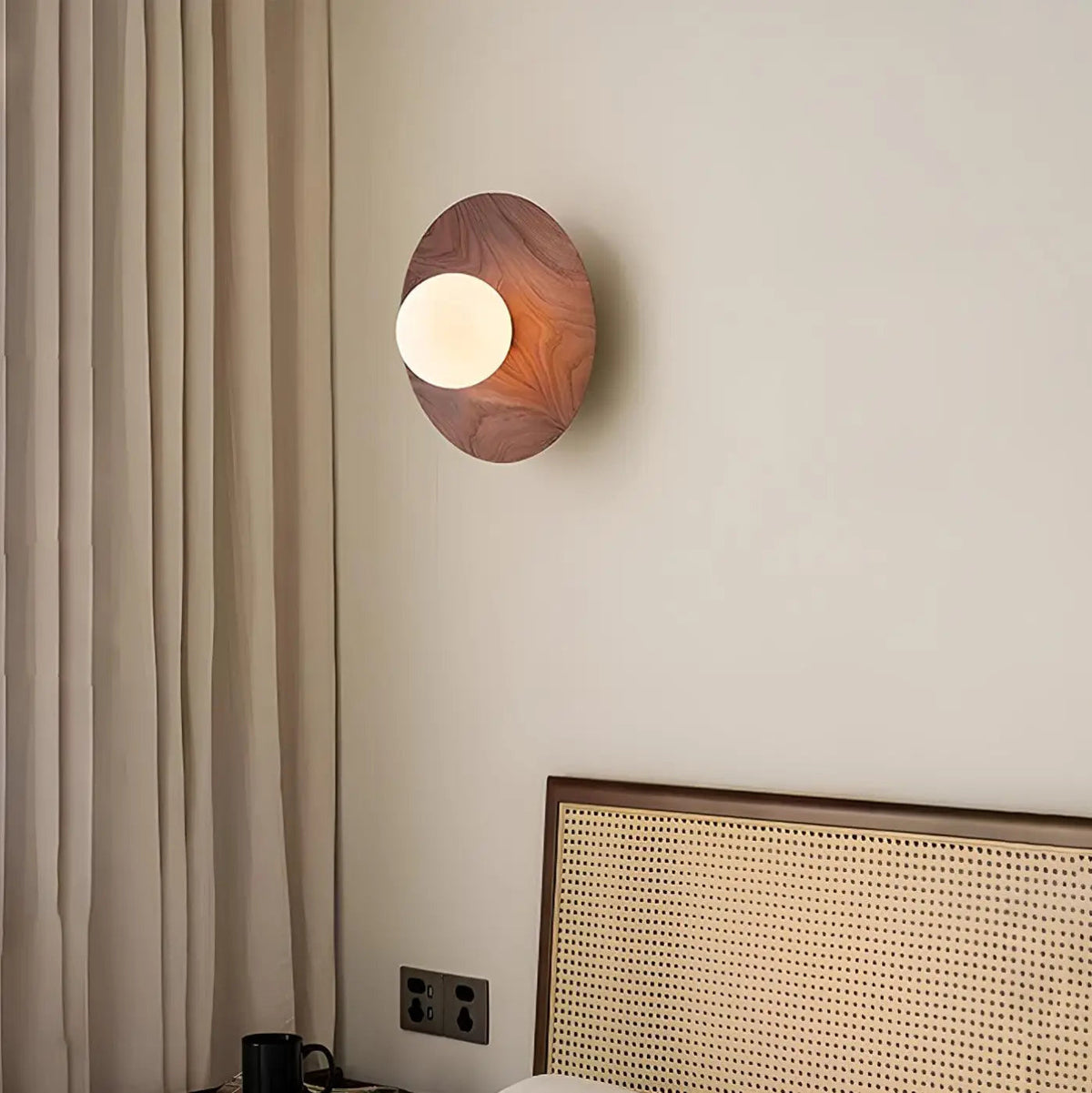Applique murale aspect bois, marron ou beige, deux tailles, marron