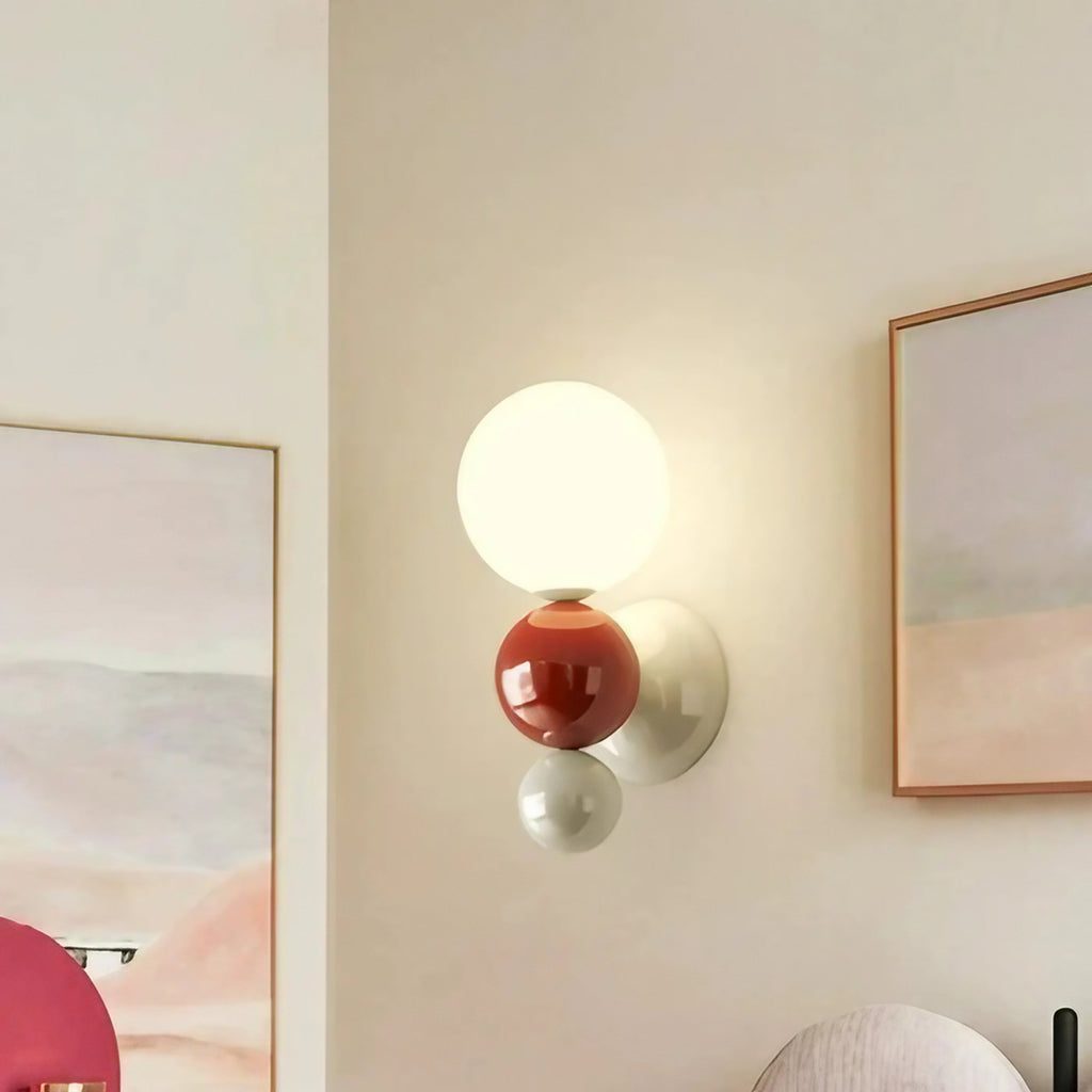 Applique murale LED en fer, blanc, vert ou rouge