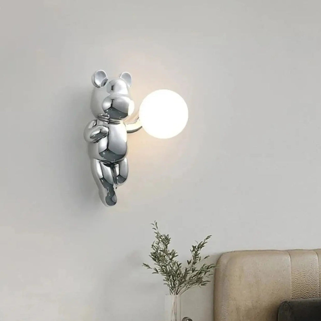 Applique murale ours avec sphère lumineuse, quatre modèles