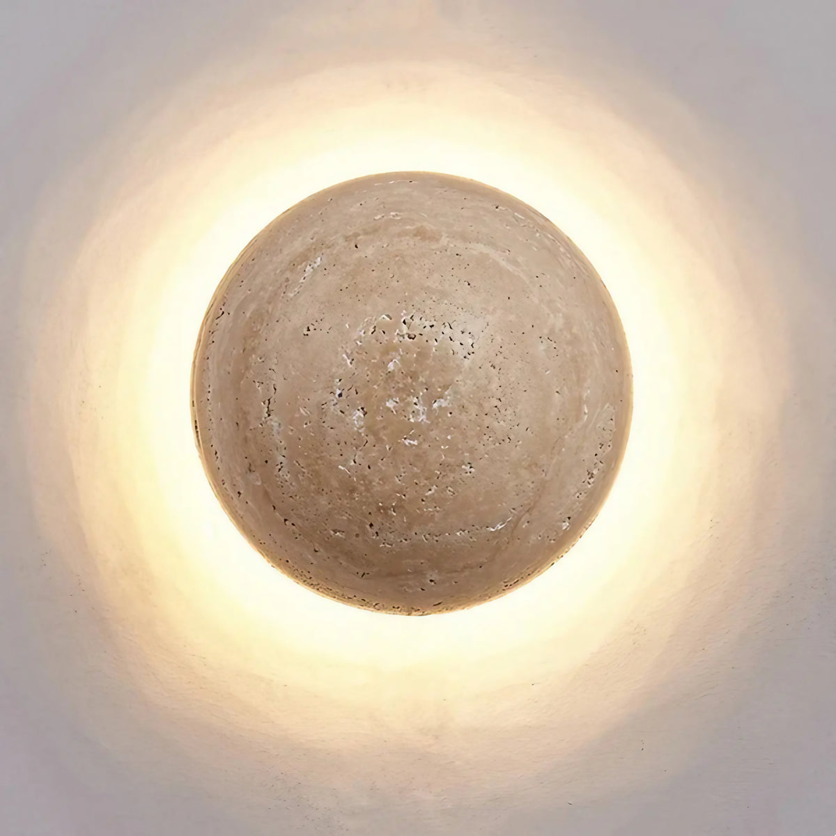 Applique murale en pierre beige à éclairage LED