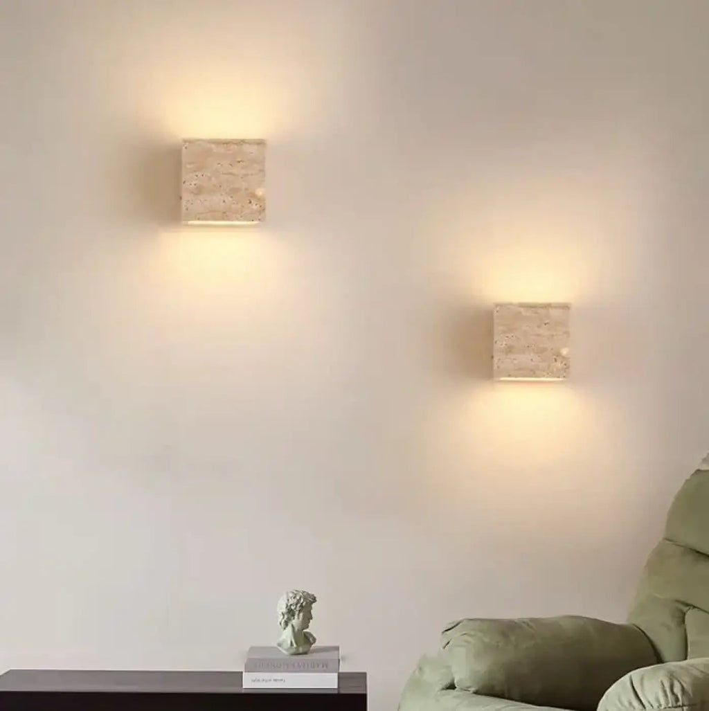 Applique murale en travertin, rectangle ou carrée