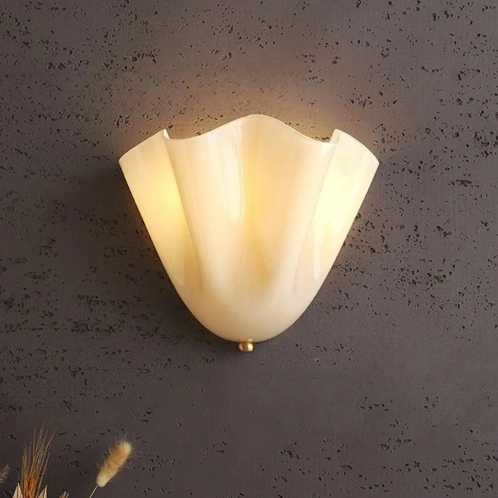 Applique murale coquillage en verre, vert, marron ou beige