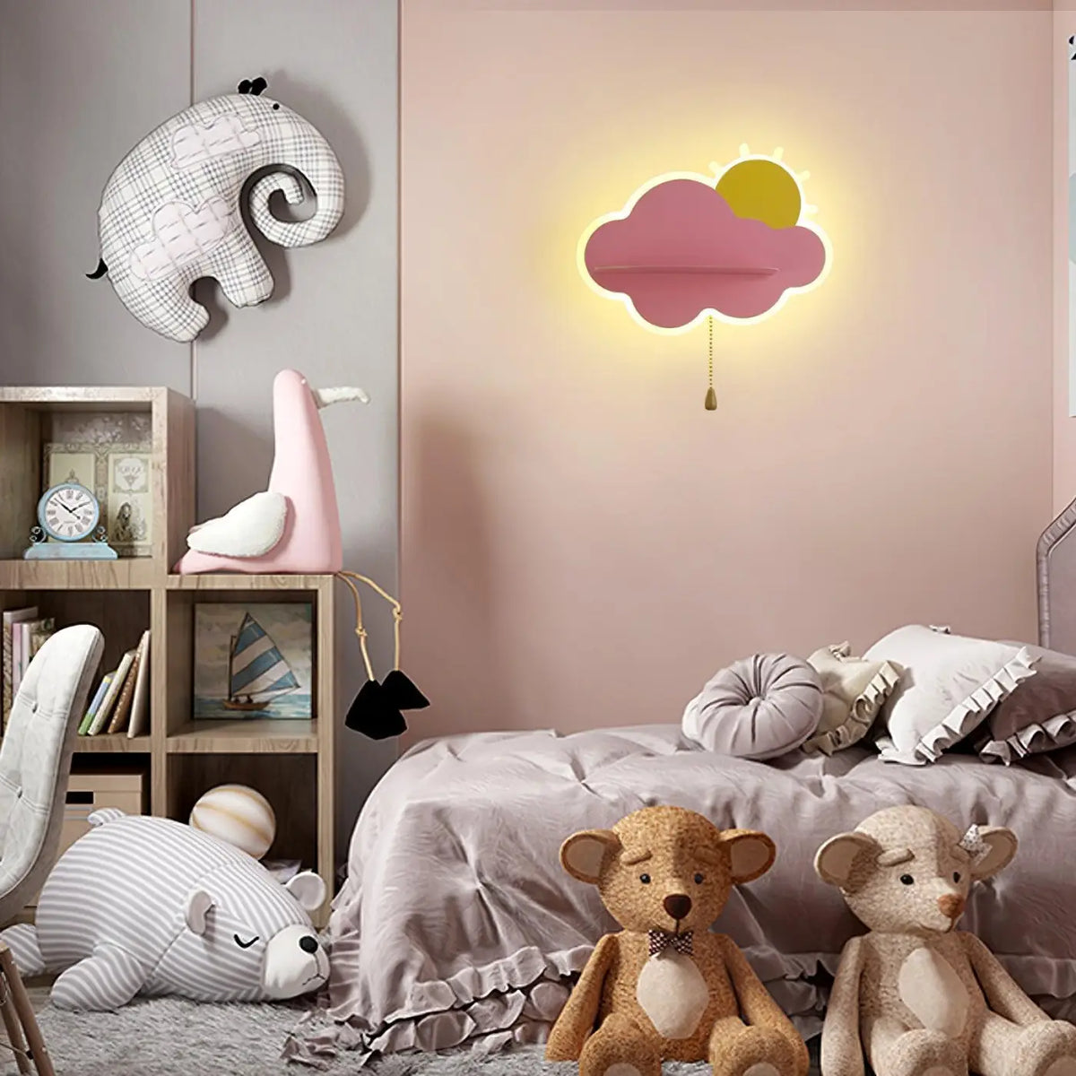 Applique murale nuage pour chambre d'enfant, trois coloris