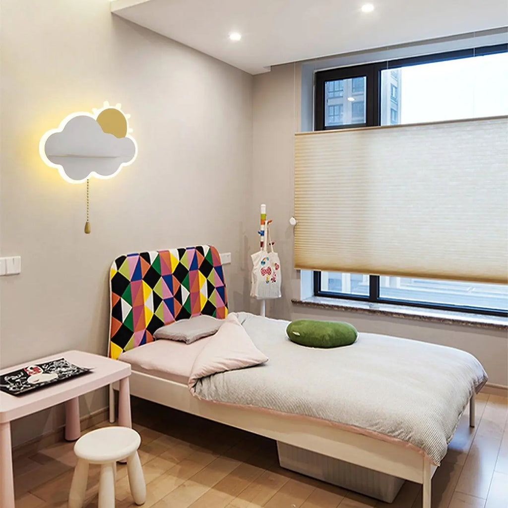 Applique murale nuage pour chambre d'enfant, trois coloris, blanc