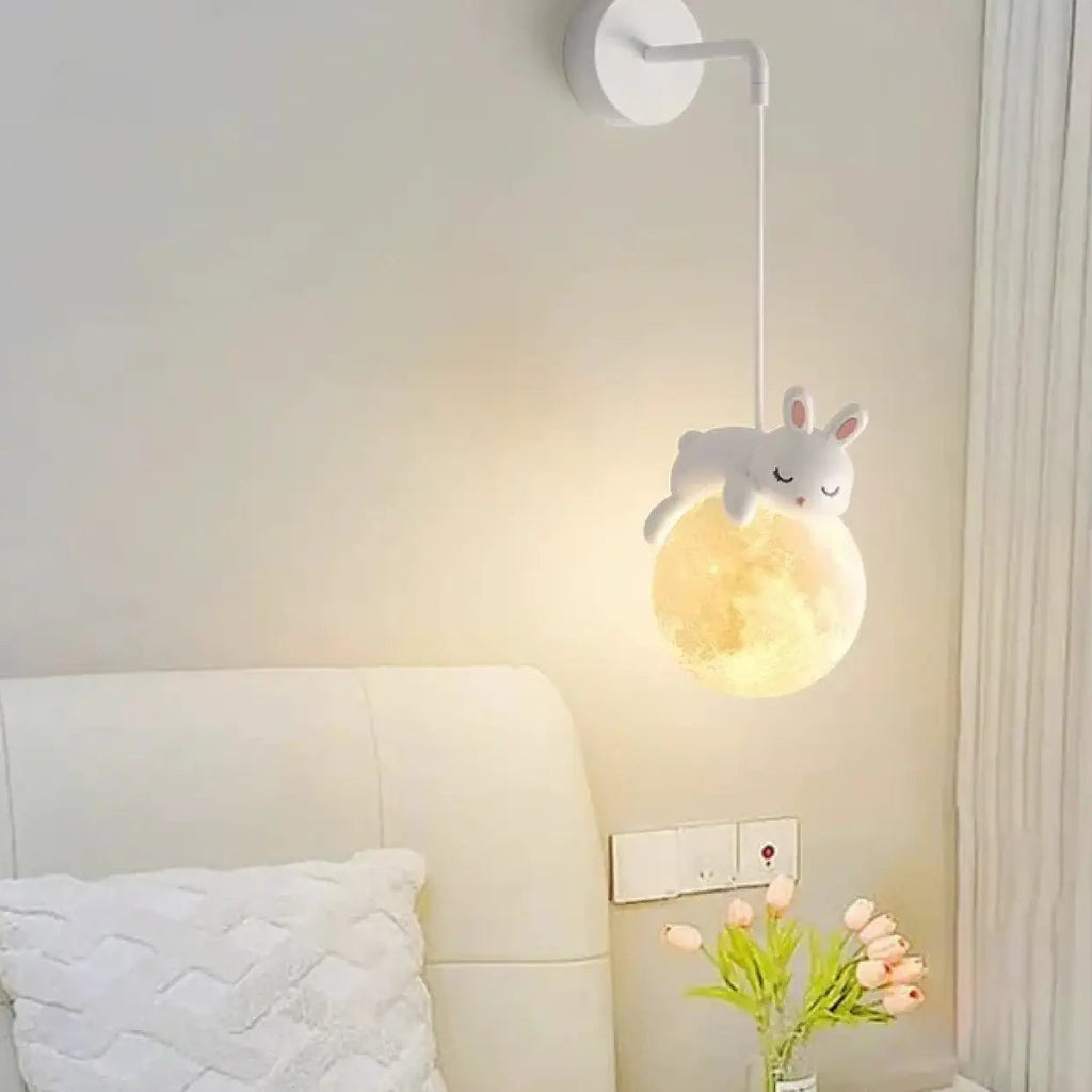 Applique murale ours pour chambre d'enfant, boule lumineuse