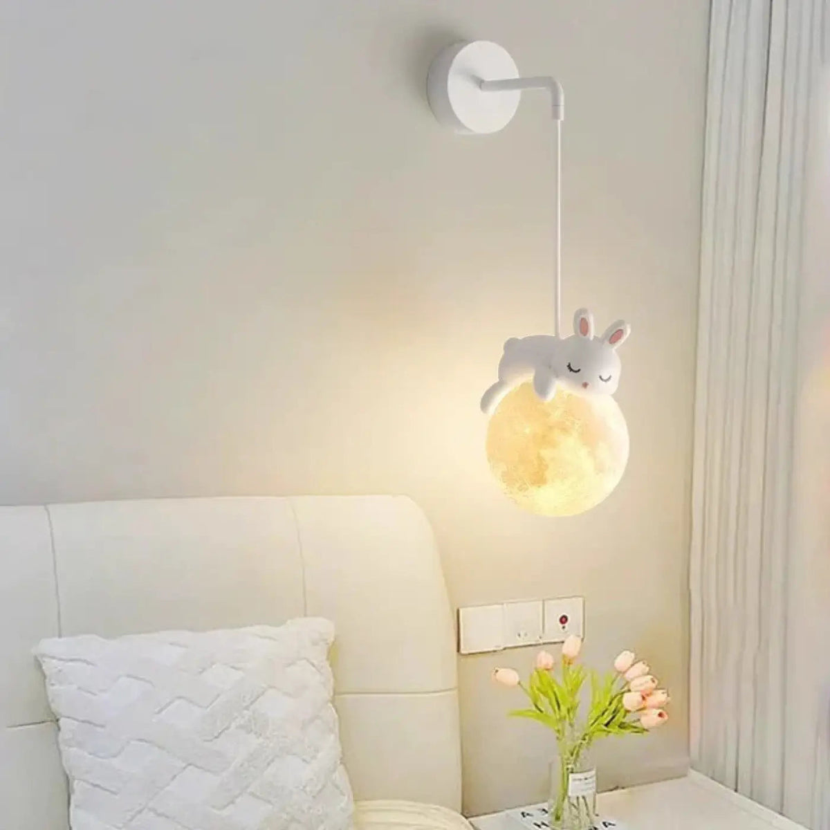 Applique murale ours pour chambre d'enfant, boule lumineuse