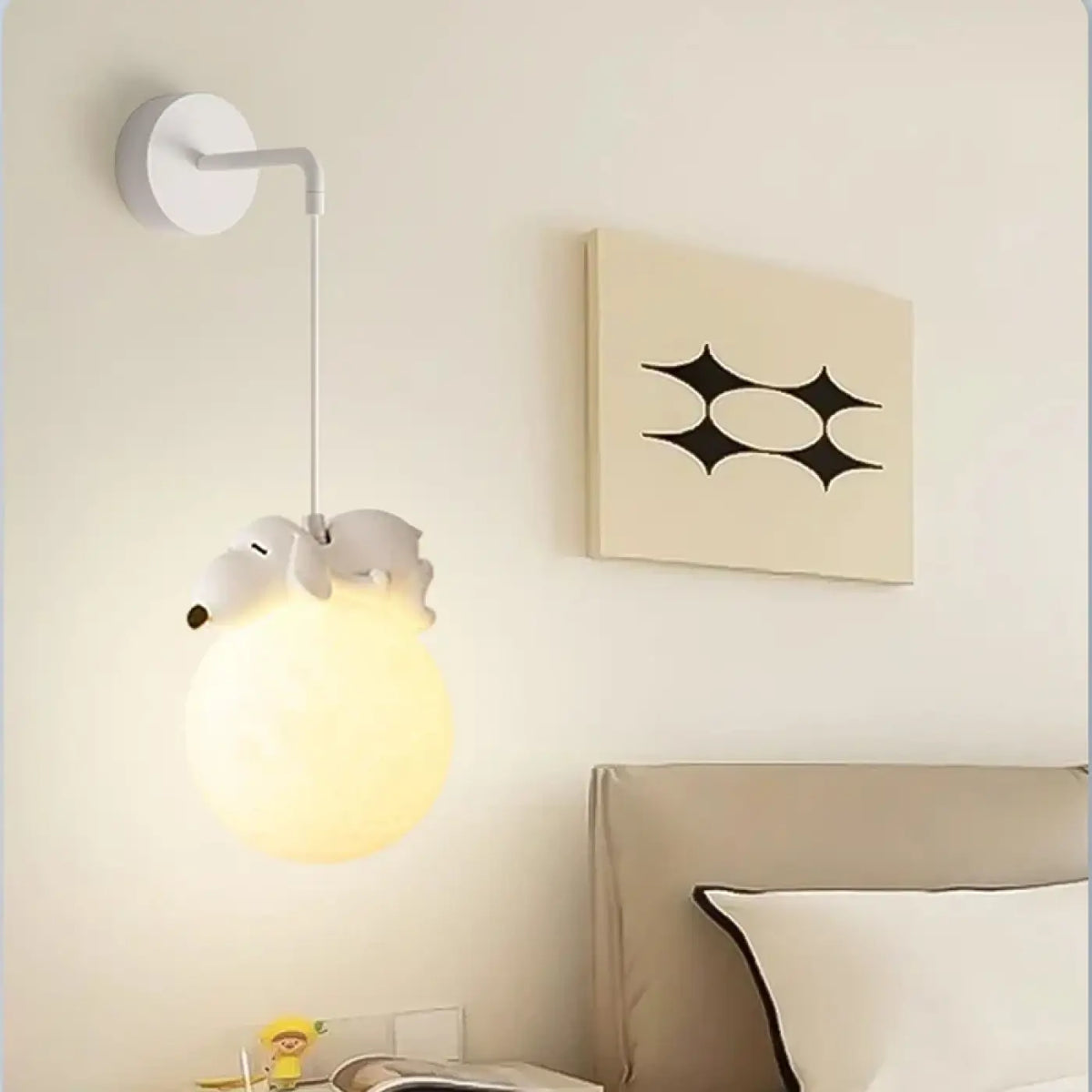 Applique murale ours pour chambre d'enfant, boule lumineuse