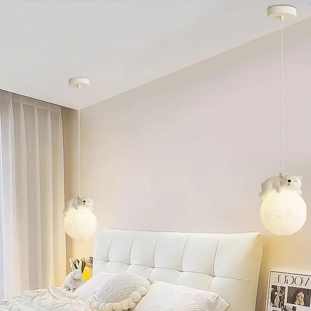 Applique murale ours pour chambre d'enfant, boule lumineuse