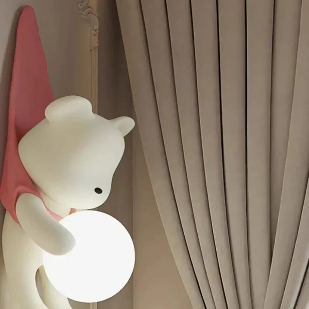 Applique murale ourson avec boule lumineuse LED, chambre d'enfant