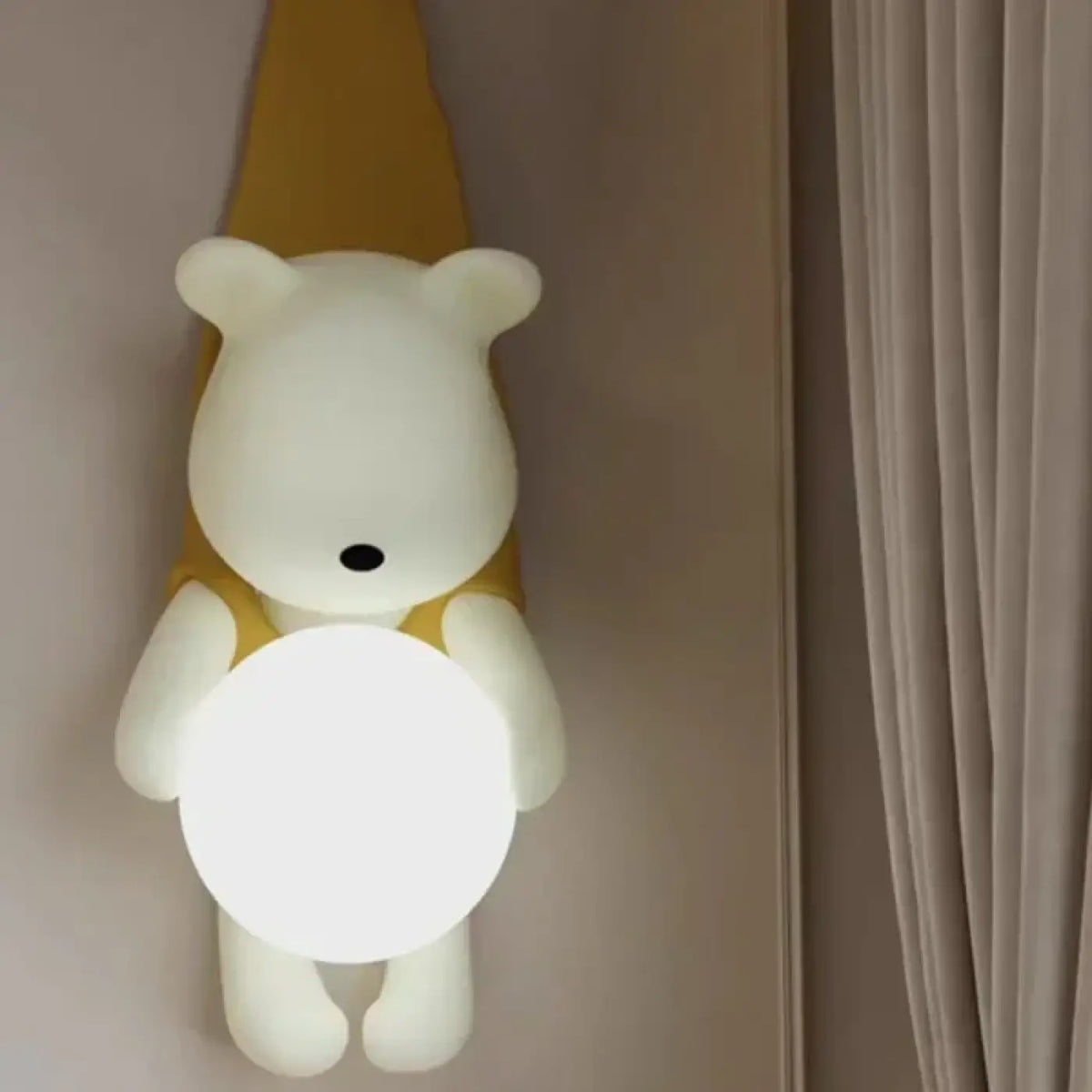 Applique murale ourson avec boule lumineuse LED, chambre d'enfant