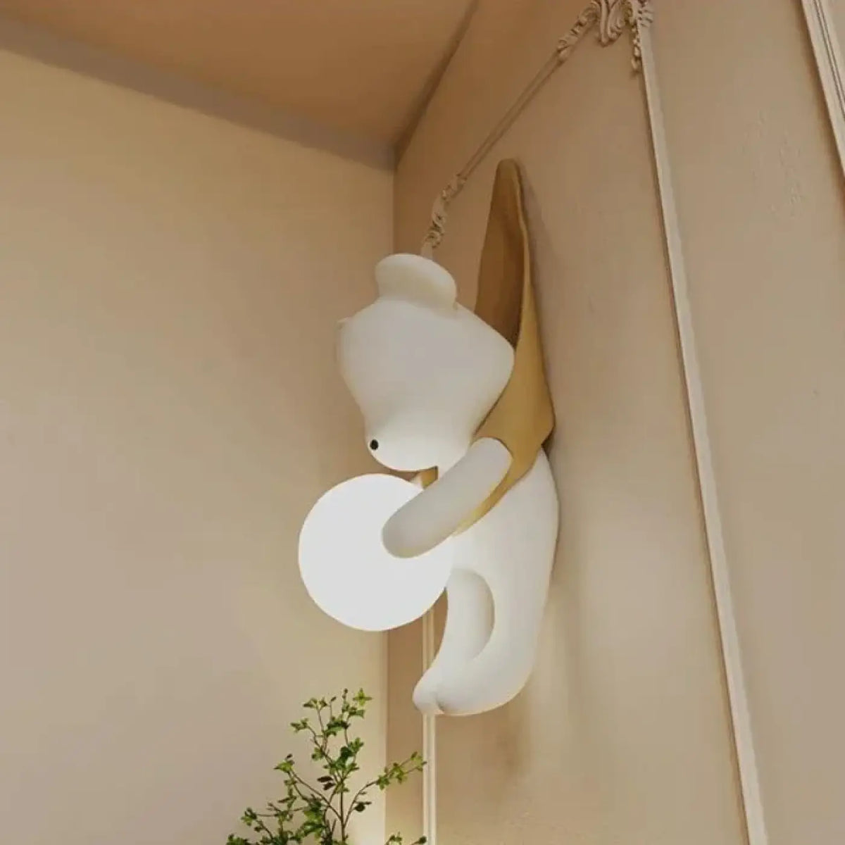 Applique murale ourson avec boule lumineuse LED, chambre d'enfant
