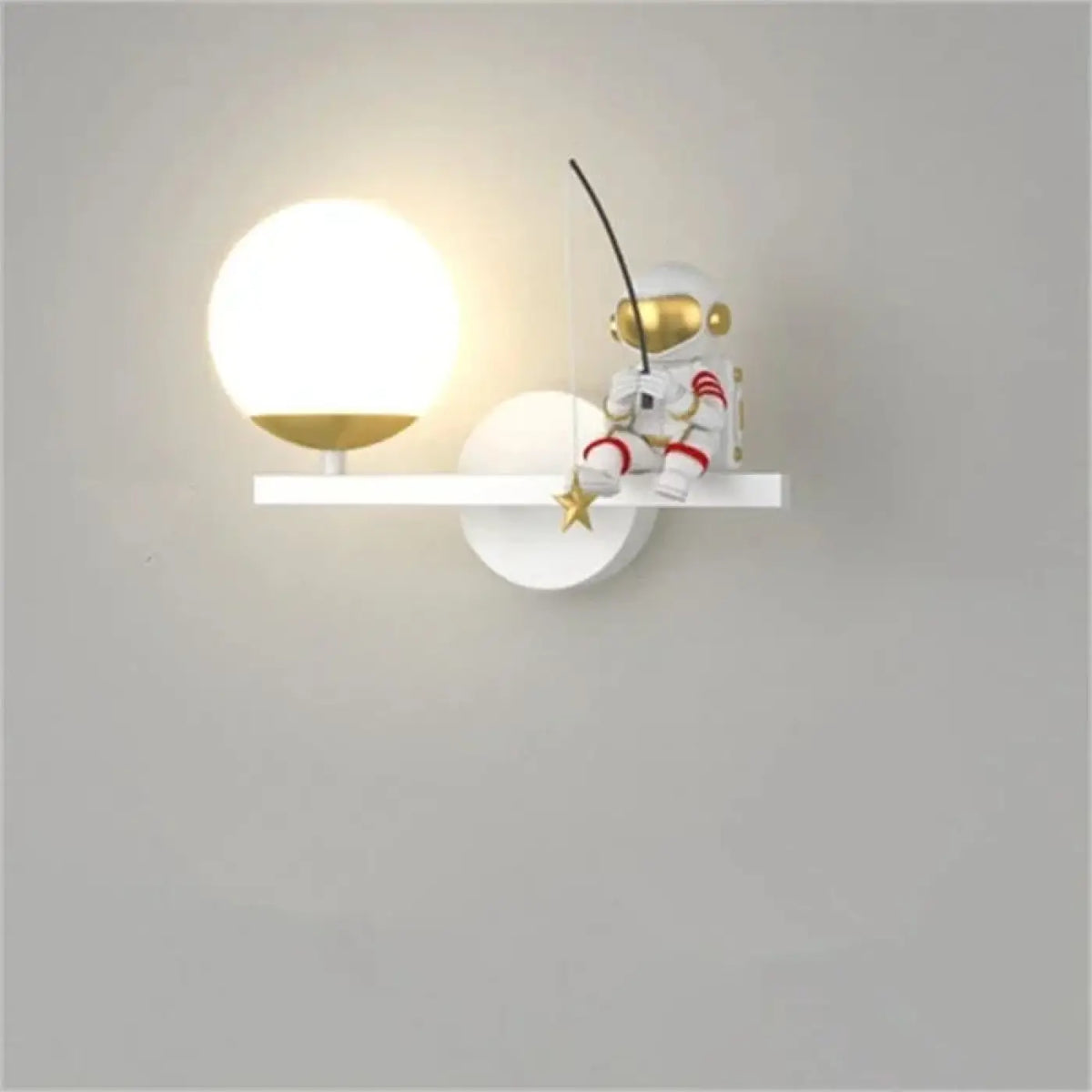 Applique murale enfant, figurine et globe lumineux, dix modèles