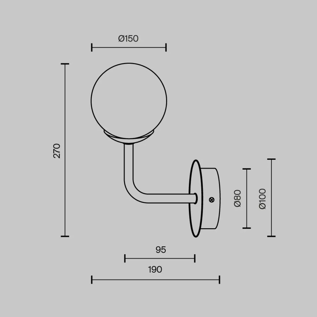 Applique murale globe en verre opalin, simple ou double