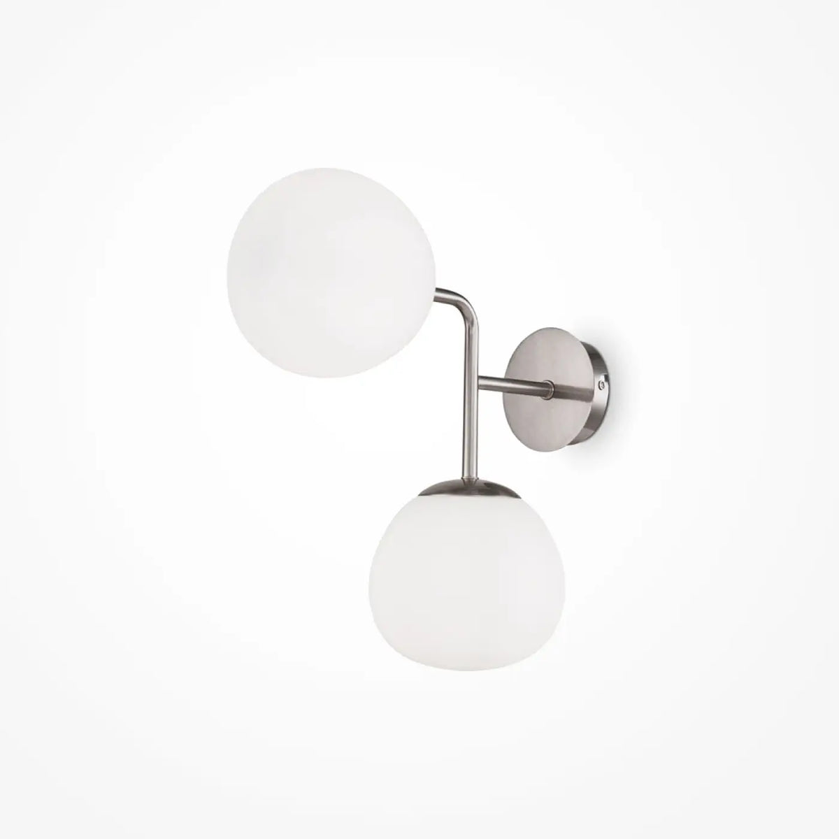 Applique murale globe en verre opalin, simple ou double, argenté