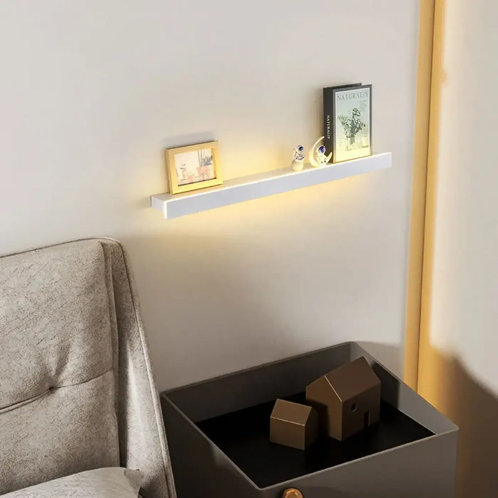 Applique murale étagère éclairée par LED, noir ou blanc