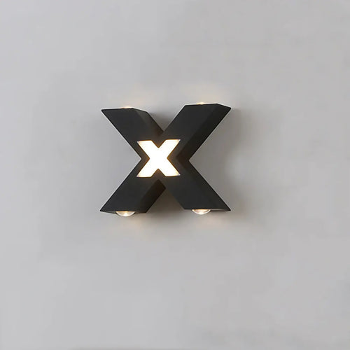 Applique extérieure en forme de X, noire ou blanche