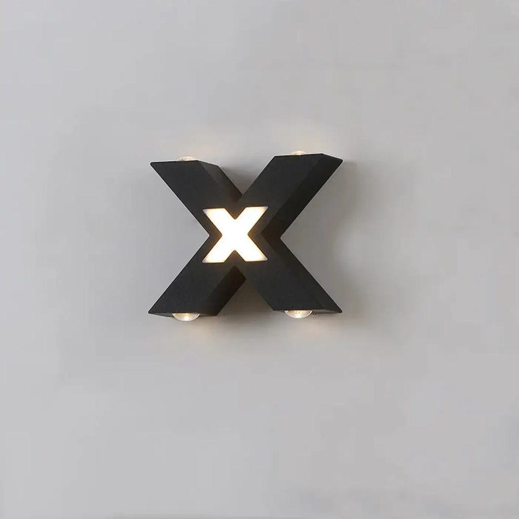 Applique extérieure en forme de X, noire ou blanche