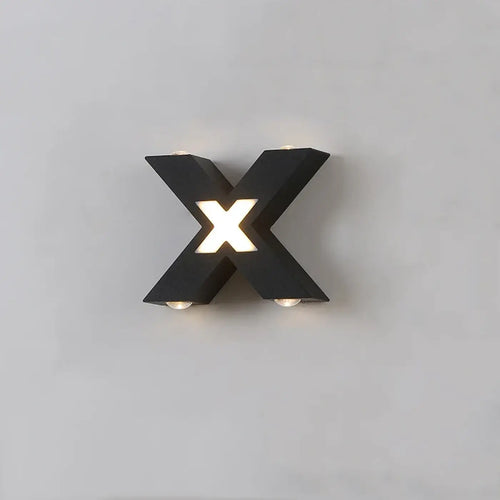 Applique extérieure en forme de X, noire ou blanche