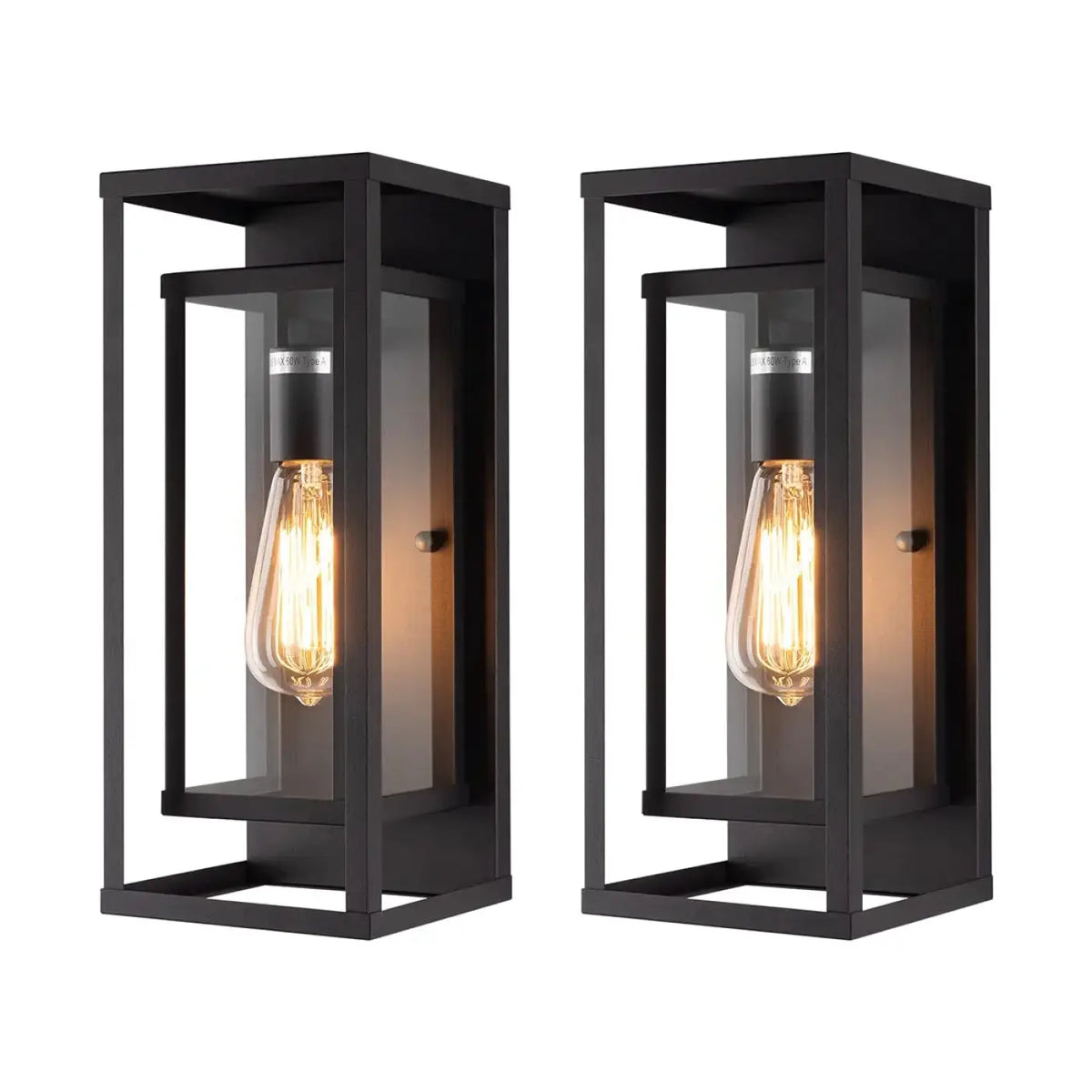 Applique murale extérieure en métal noir, style moderne