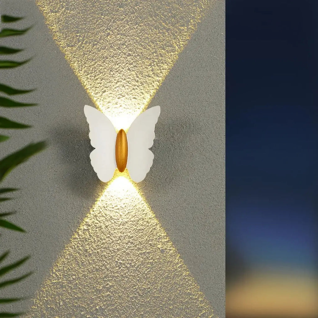 Applique murale extérieure papillon, noire ou blanche