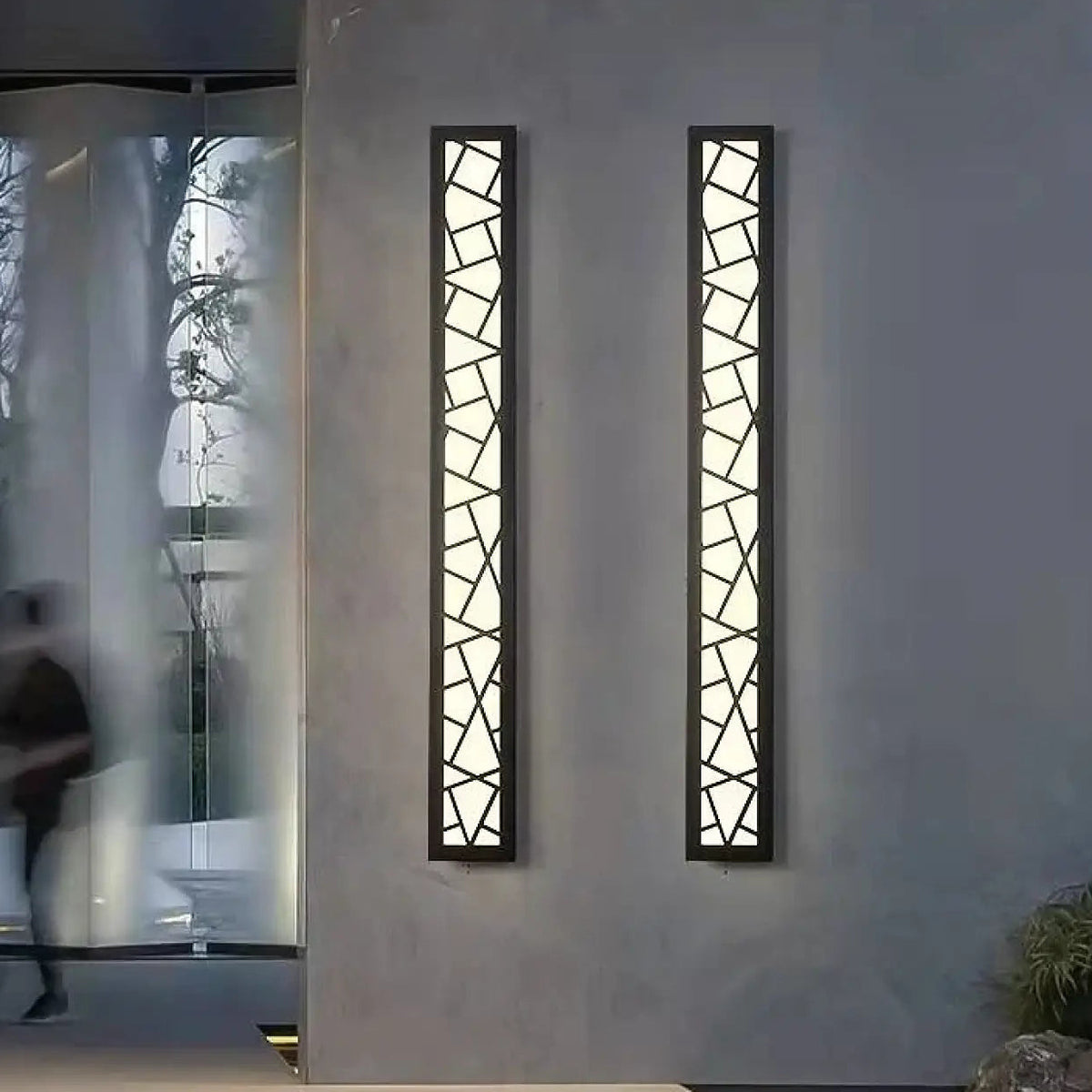 Applique extérieure géométrique, quatre tailles et lumière réglable