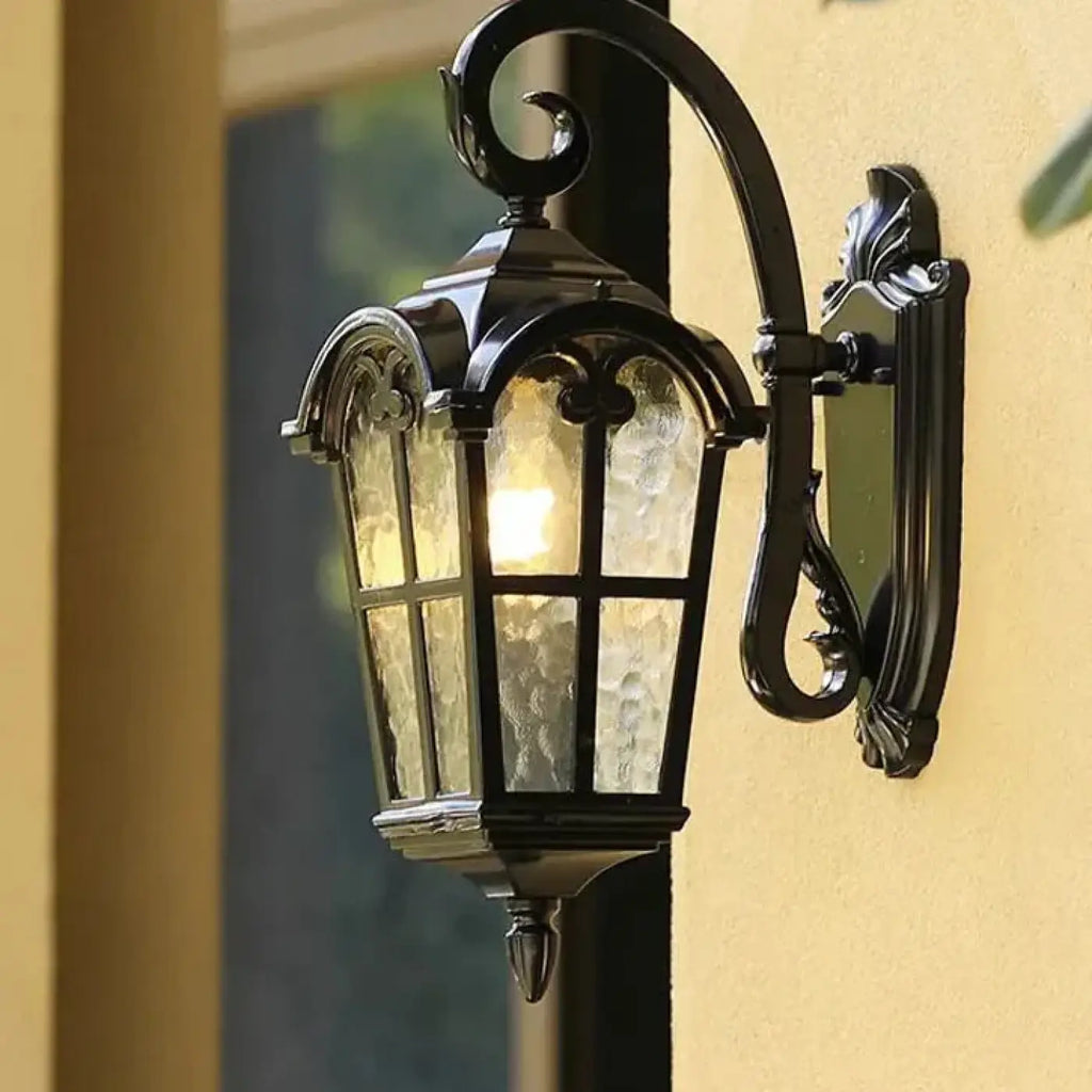 Lanterne murale extérieure vintage en métal couleur bronze