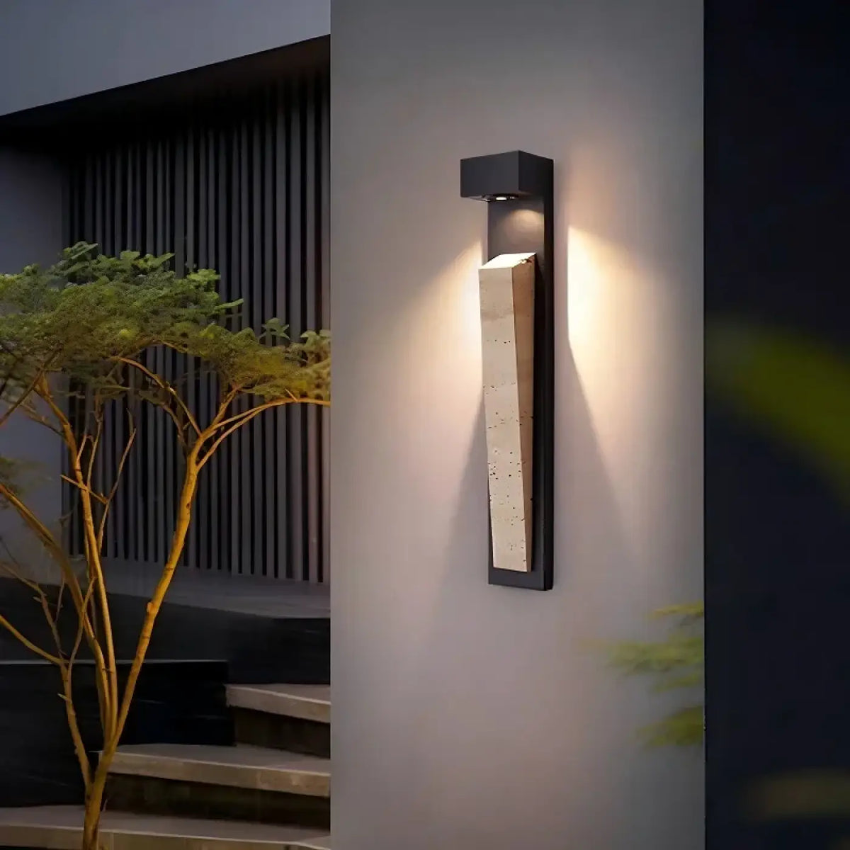 Applique murale extérieure LED allongée noire, tailles S ou M