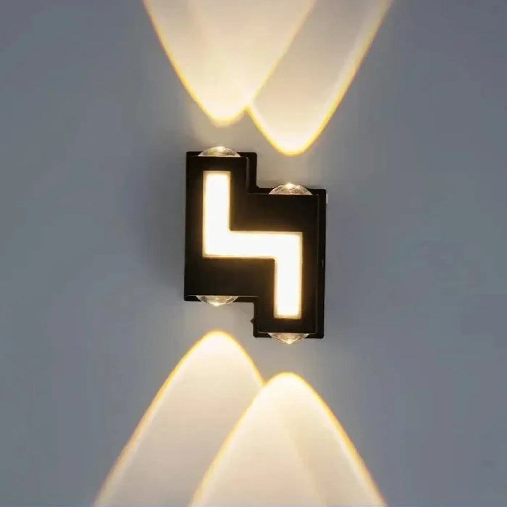 Applique murale extérieure zigzag, cinq modèles au choix