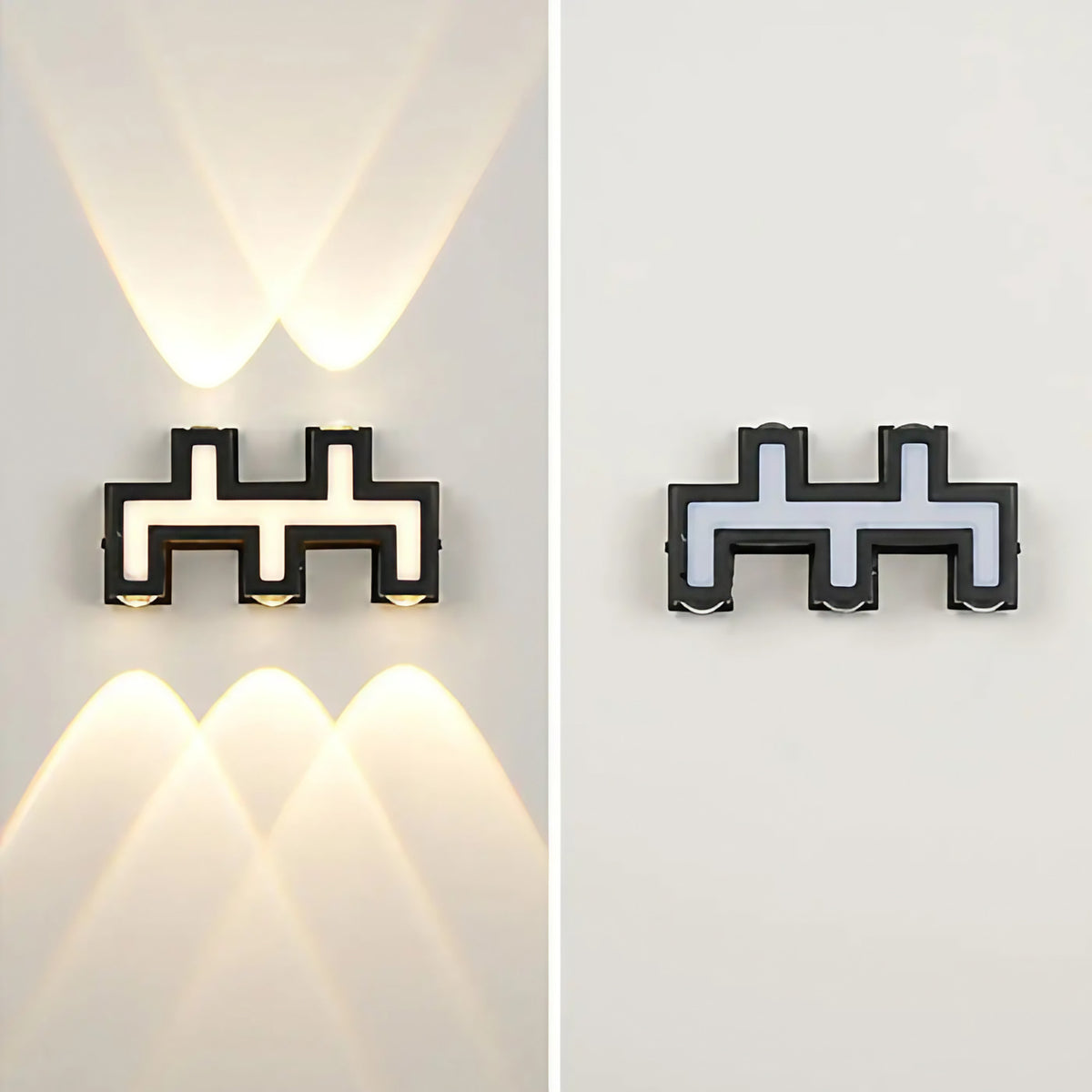 Applique murale extérieure zigzag, cinq modèles au choix